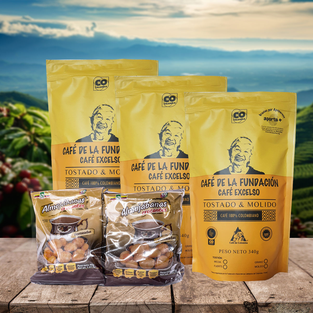 Combo Café 3 Bolsas x 340gr + Almojabanas x6 unid